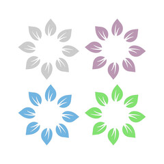 NATURAL LEAVES SIGN SYMBOL LOGO VECTOR ISOLATED ON WHITE