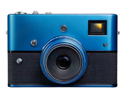 Digital photo camera on a white isolated background. Generative AI.