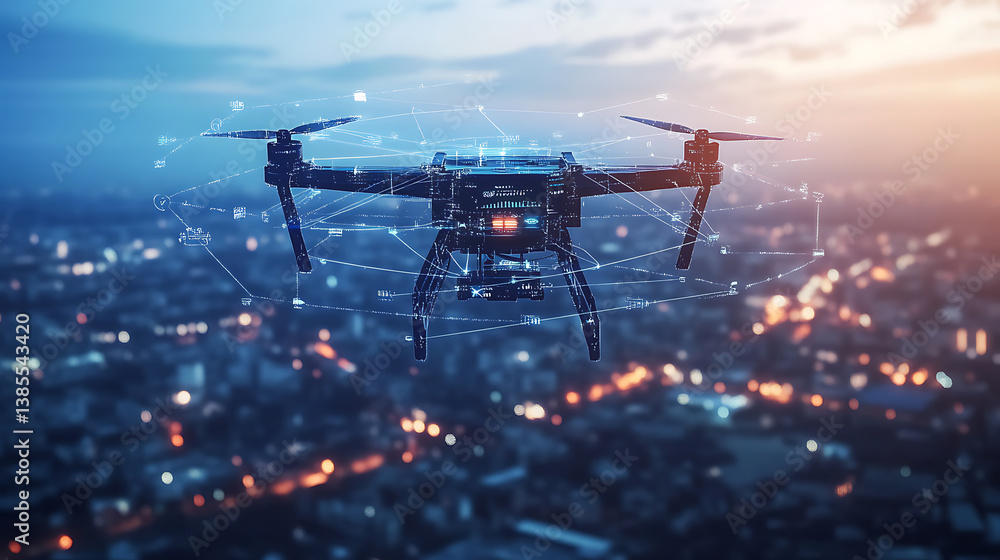 Poster an ai powered system enhancing autonomous drone operations by analyzing flight paths, environmental 