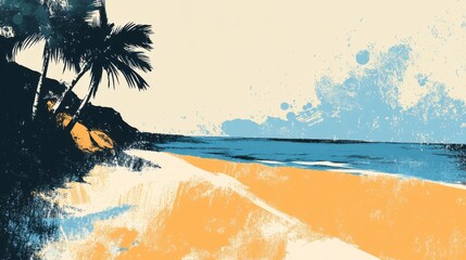 The holiday of Summer with colorful theme as palm trees background as texture frame background  