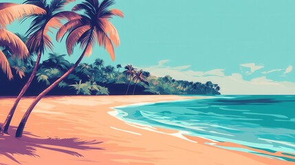 The holiday of Summer with colorful theme as palm trees background as texture frame background  