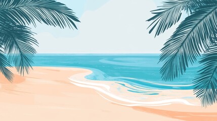 The holiday of Summer with colorful theme as palm trees background as texture frame background  