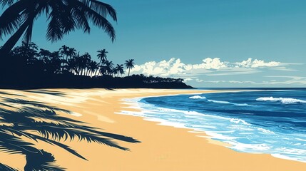 The holiday of Summer with colorful theme as palm trees background as texture frame background  