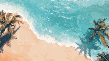 The holiday of Summer with colorful theme as palm trees background as texture frame background  