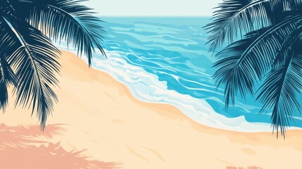 The holiday of Summer with colorful theme as palm trees background as texture frame background  