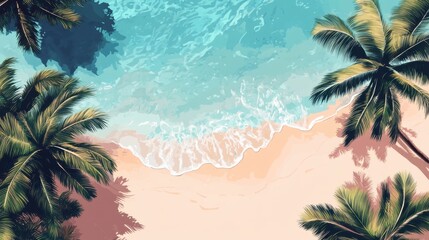 The holiday of Summer with colorful theme as palm trees background as texture frame background  
