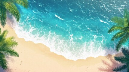 The holiday of Summer with colorful theme as palm trees background as texture frame background  