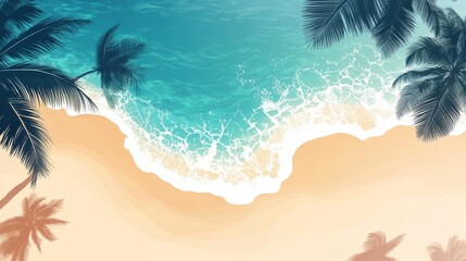 The holiday of Summer with colorful theme as palm trees background as texture frame background  