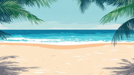 The holiday of Summer with colorful theme as palm trees background as texture frame background  