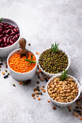 Beans, lentils, soybean, pea and chickpea