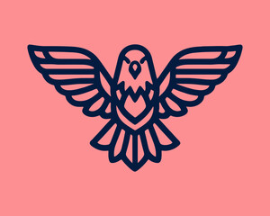 Eagle Logo Design Icon. Silhouette Eagle Bird Vector Illustration.