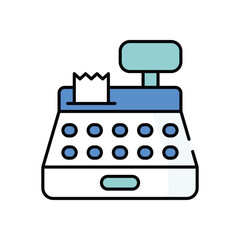 Cash Register vector icon stock illustration