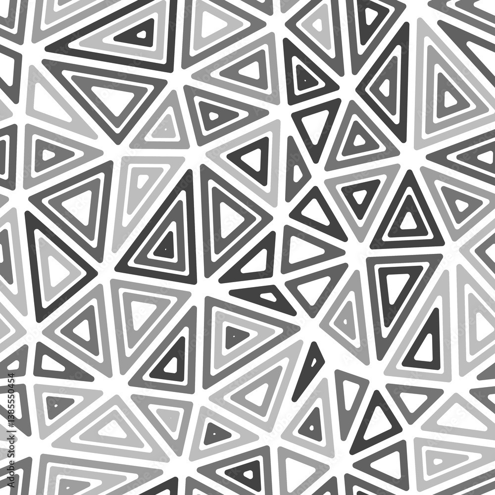 Poster abstract vector background. multiple repeated inner triangles. large shape size. monotone colored st