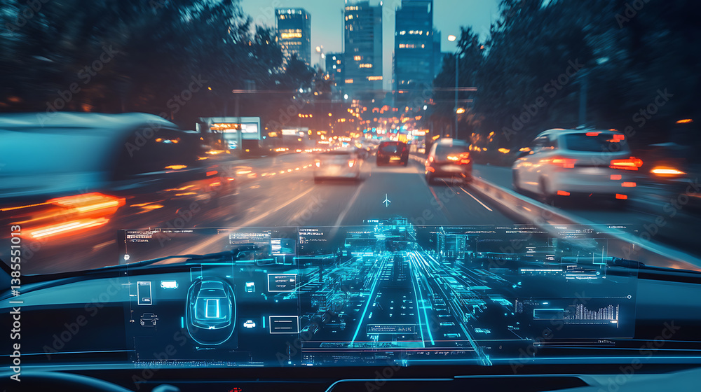 Poster an ai powered system enhancing autonomous vehicles by analyzing real time road conditions and traffi