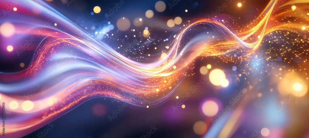 Poster a conceptual image of a quantum vacuum fluctuation creating virtual particles, with glowing energy f