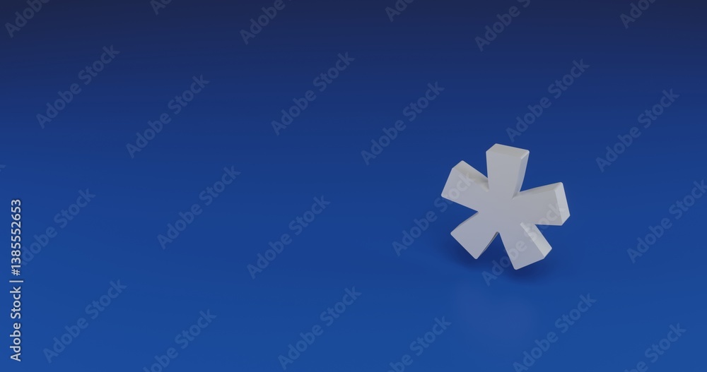 Poster isolated realistic white multiply symbol with shadow. located on the right side of the scene. 3d ill