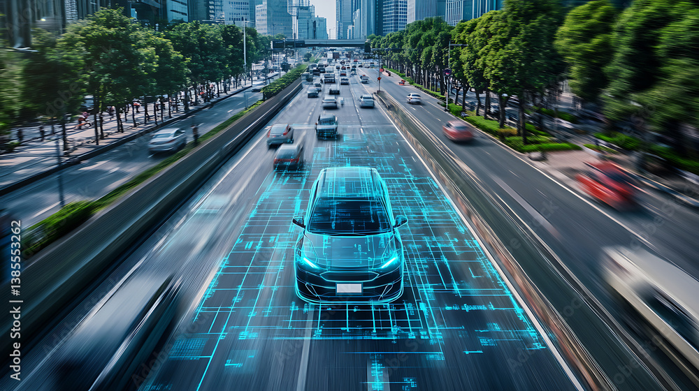 Poster an ai powered system enhancing autonomous vehicles by analyzing traffic data, road conditions, and p