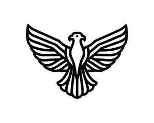 Naklejka premium Eagle Logo Design Icon. Silhouette Eagle Bird Vector Illustration.