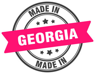 Made in Georgia round sign. Made in Georgia stamp.