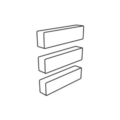 The outline of a large identity symbol is made with black lines. 3D view of the object in perspective. Vector illustration on white background