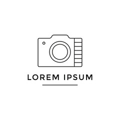camera shutter line minimalist logo design vector