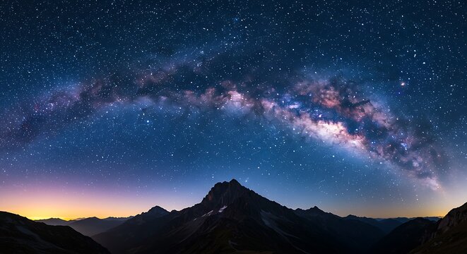 Celestial Embrace of the Peaks AI Generated - Powered by Adobe
