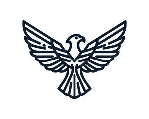 Obraz premium Eagle Logo Design Icon. Silhouette Eagle Bird Vector Illustration.