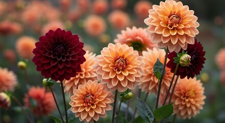 Autumnal Dahlia Embrace AI Generated