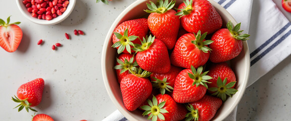 Fresh strawberries in cozy kitchen setting, healthy indulgence