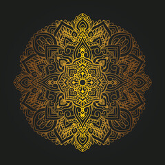 Hand drawn gold Mandala vector