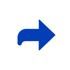 blue arrow sign isolated without background