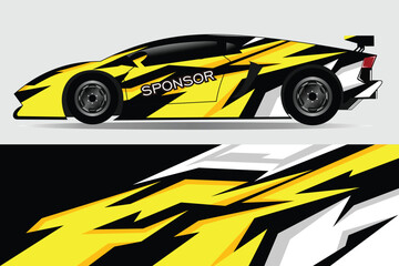 Fototapeta premium Vibrant racing car illustration showcasing dynamic design with bold colors and patterns