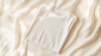 Minimalist White Cotton T-Shirt Mockup &ndash; Flatlay Display