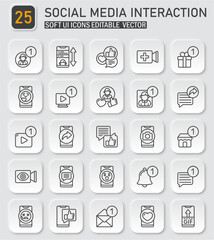 UI Icon Collection: Social Media Interactions and Notifications for Modern Platforms