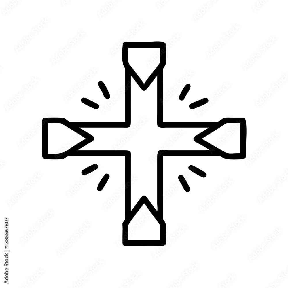 Poster geometric cross design with clean lines and shapes