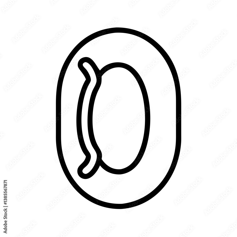 Poster clean lines and shapes of a zero symbol in minimalist style