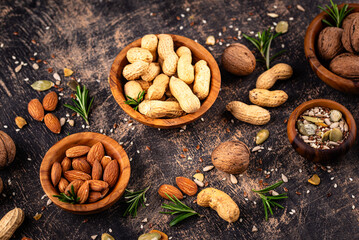 Assortment of different nuts and seeds