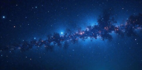 Obraz premium Celestial canvas with twinkling stars on dark blue background, galaxy, cosmos, stars