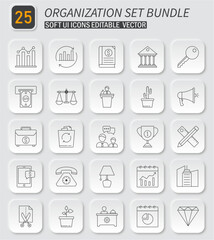 Organization Soft UI Icon Set: Finance, Business, and Management Vector Pack