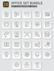Versatile Office and Business Icon Set for Presentations and Digital Design Projects