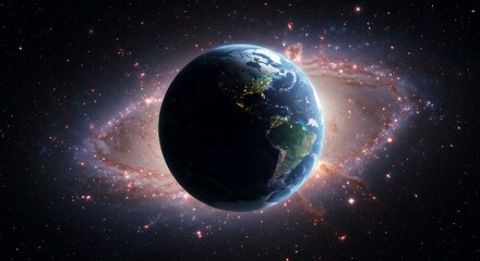 Naklejka premium Cosmic Embrace of Earth AI Generated