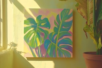 Monstera Leaves Painting