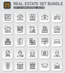 Comprehensive Real Estate and Property Management Icon Collection Vector