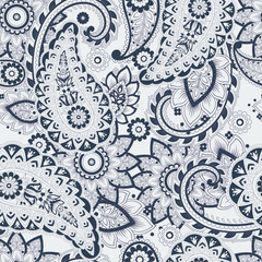 Paisley Floral oriental ethnic Pattern. Seamless Vector Ornament. Damask fabric patterns.
