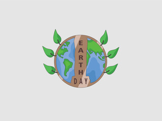 A green leafy globe with the words Earth Day written on it. The globe is surrounded by leaves and the words are in white