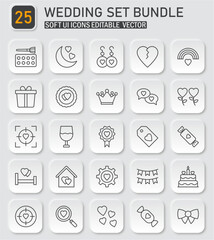 Elegant Wedding Icon Set Collection for Celebrations and Special Occasions Design Resources