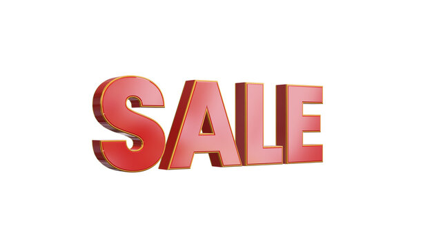 red 3d sale text isolated on transparent background , png black friday mega sale design element	
