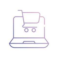 Online Shopping vector icon stock illustration
