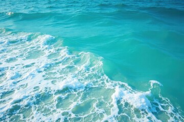 Ocean foam and wave texture with blue turquoise water, ocean, blue