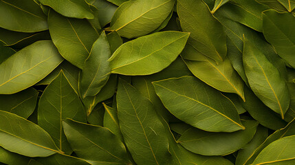 Close-Up of Fresh Green Leaves with Rich Textures and Colors